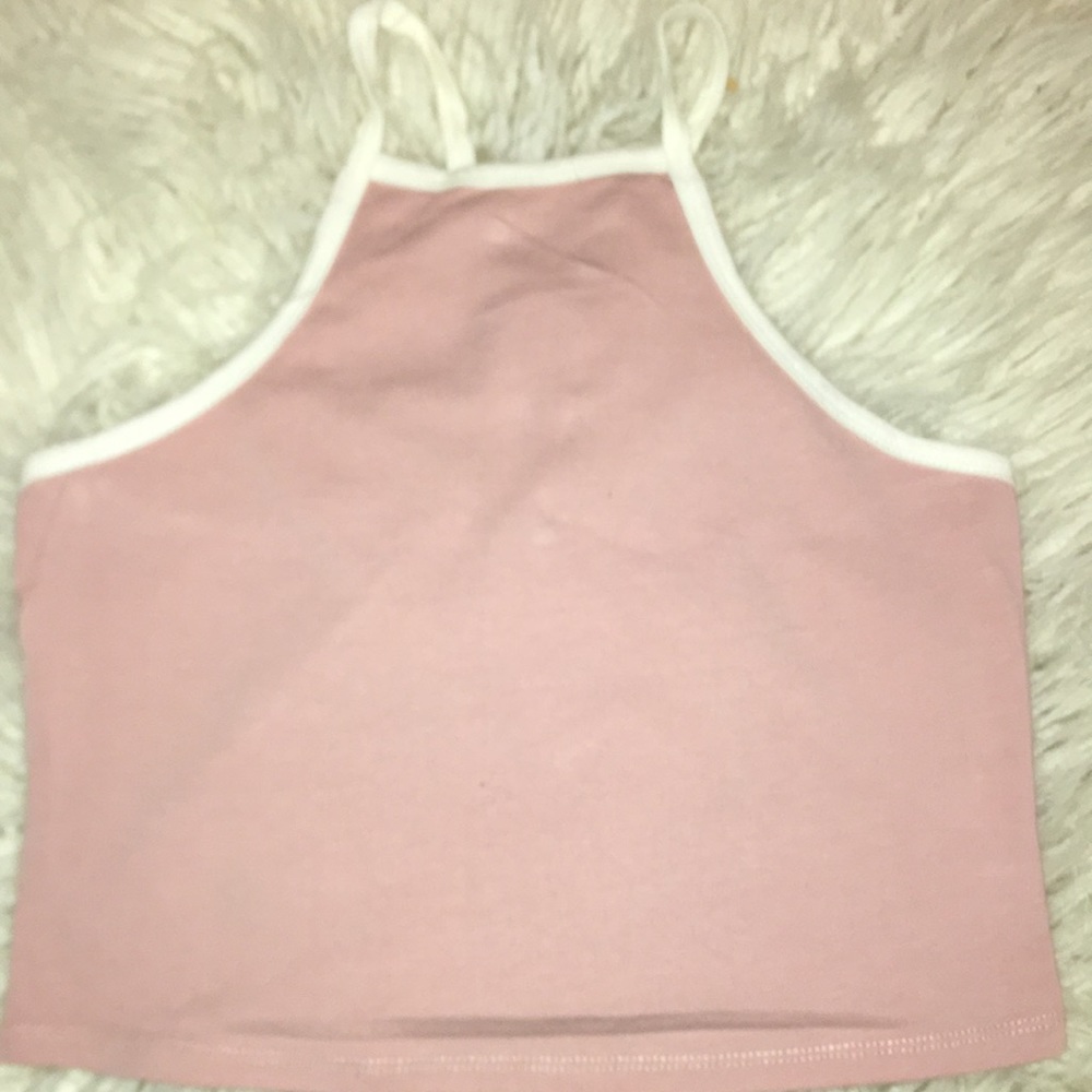 Pink and white Crop top